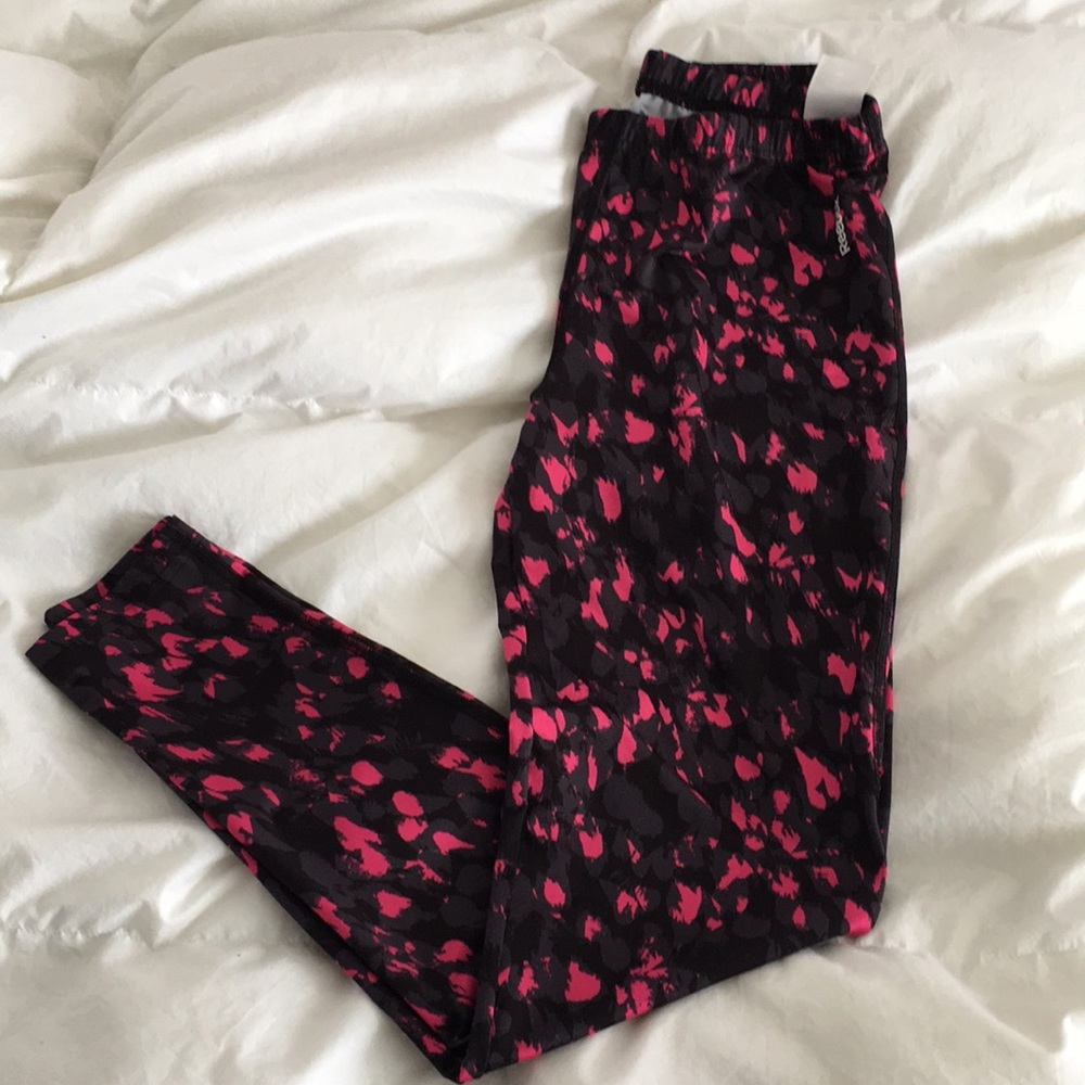 Reebok pink& Black Printed Workout Bottoms
